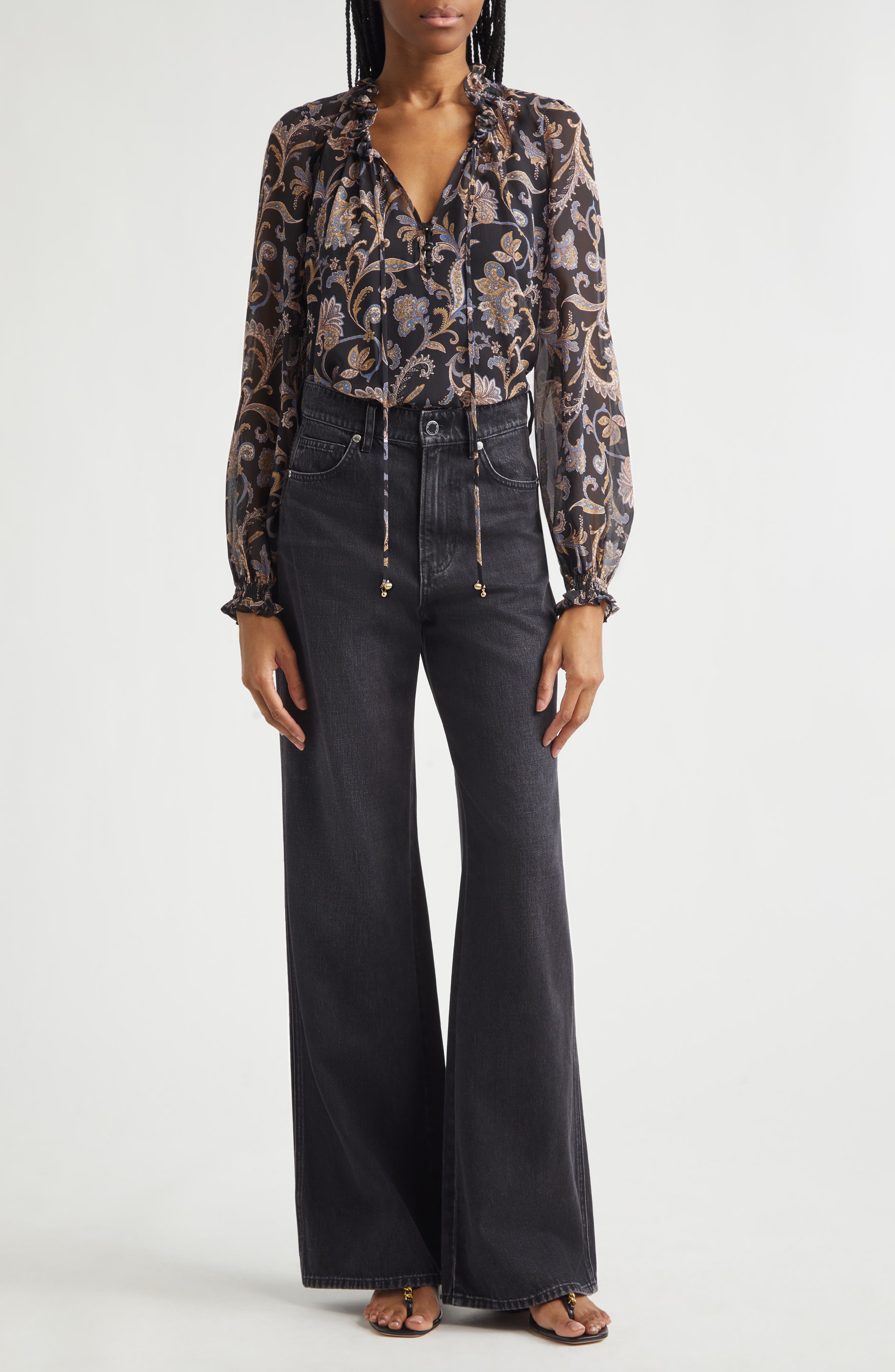 Hickory Paisley Silk Blouse - image 2