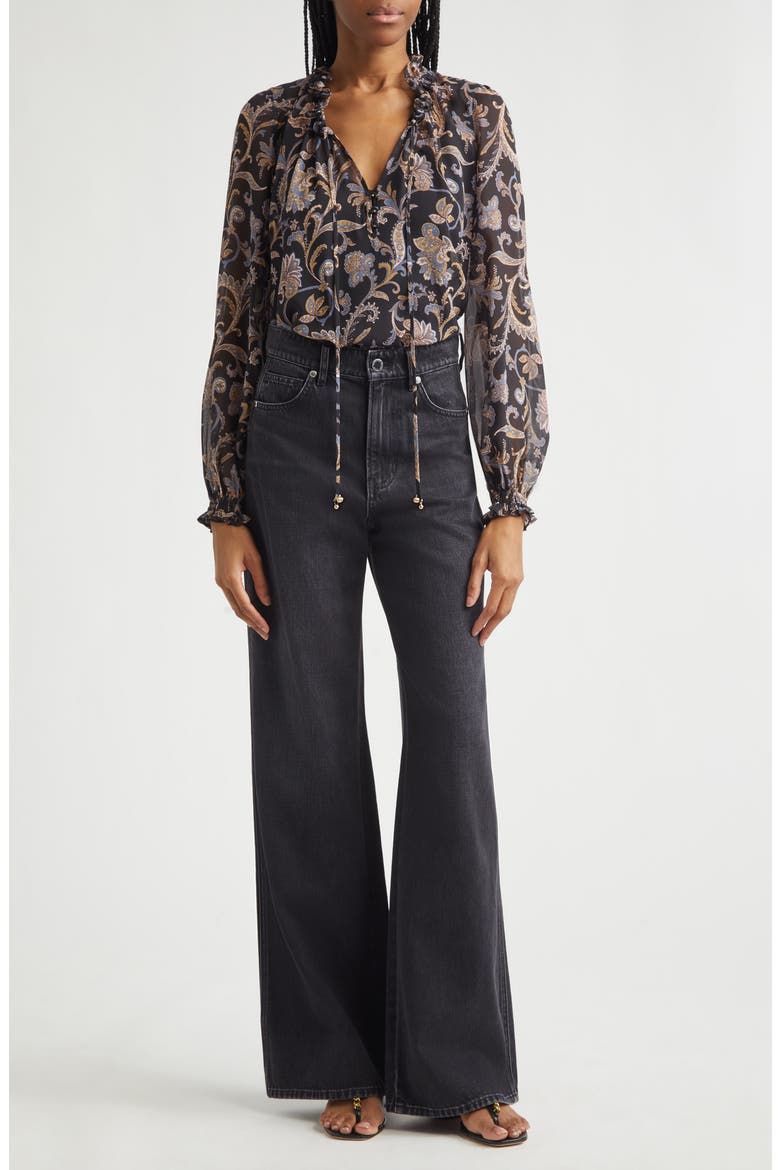 Hickory Paisley Silk Blouse, Alternate, color, BLACK MULTI