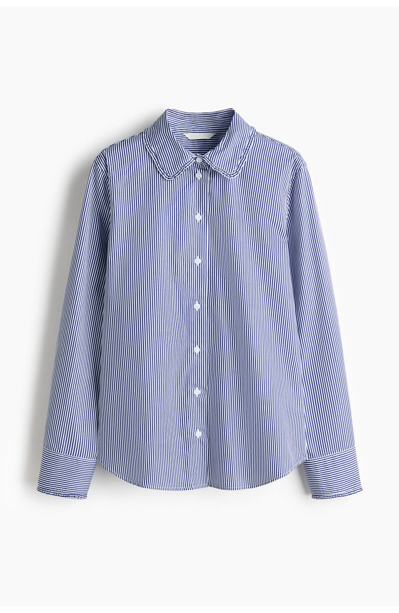 H&M Cotton Poplin Shirt, Main, color, Blue/Striped