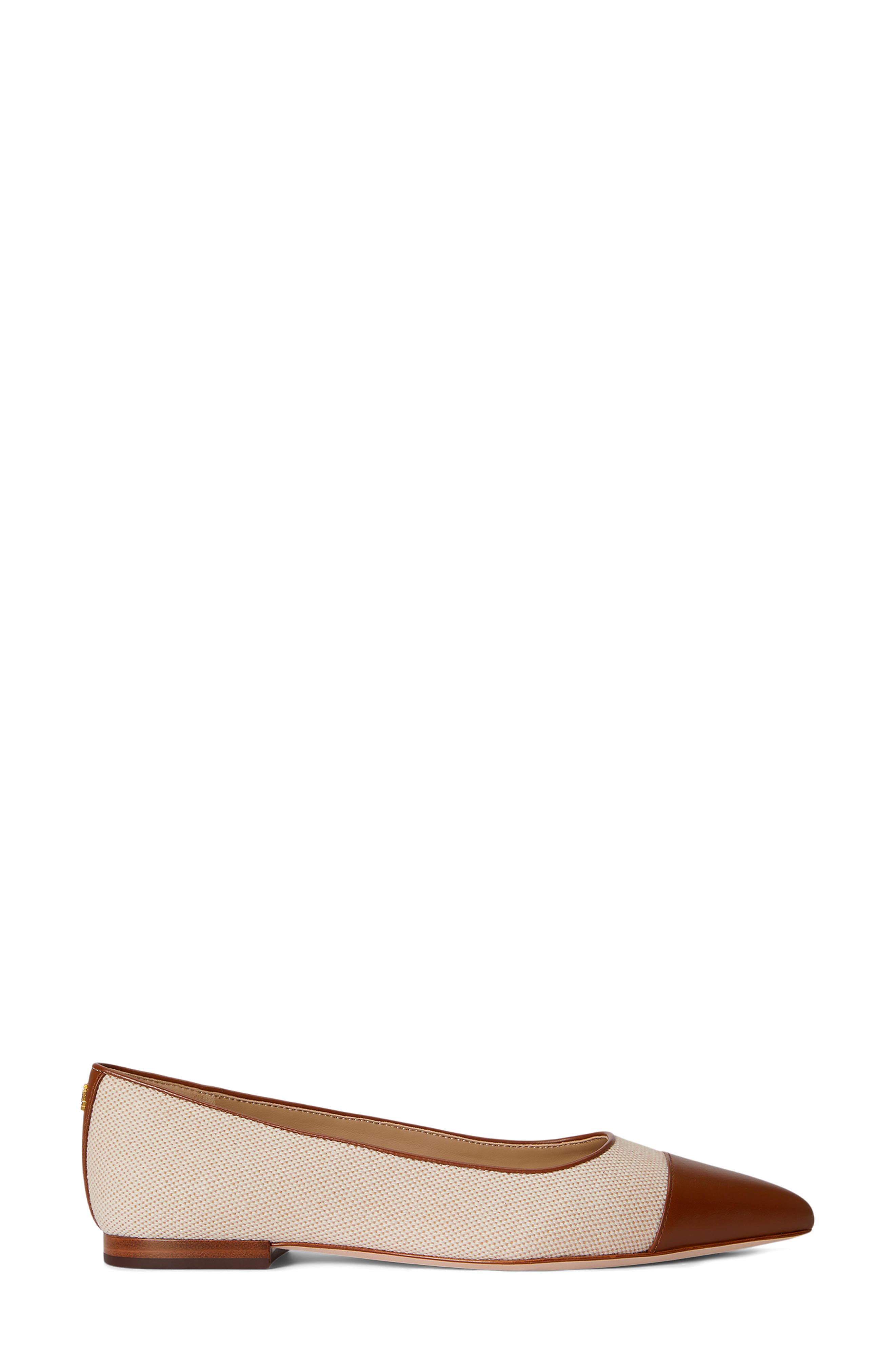 Lauren Ralph Lauren Londyn Pointed Cap Toe Ballet Flat, Alternate, color, Natural