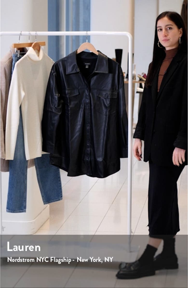 Faux Leather Shirt Jacket, sales video thumbnail