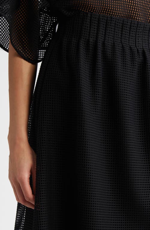 Fforme Bruce Pintuck Geometric Lace Skirt In Black