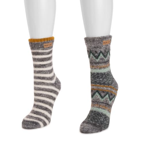 Muk Luks Sweater Socks 2 Pair Pack In Multi