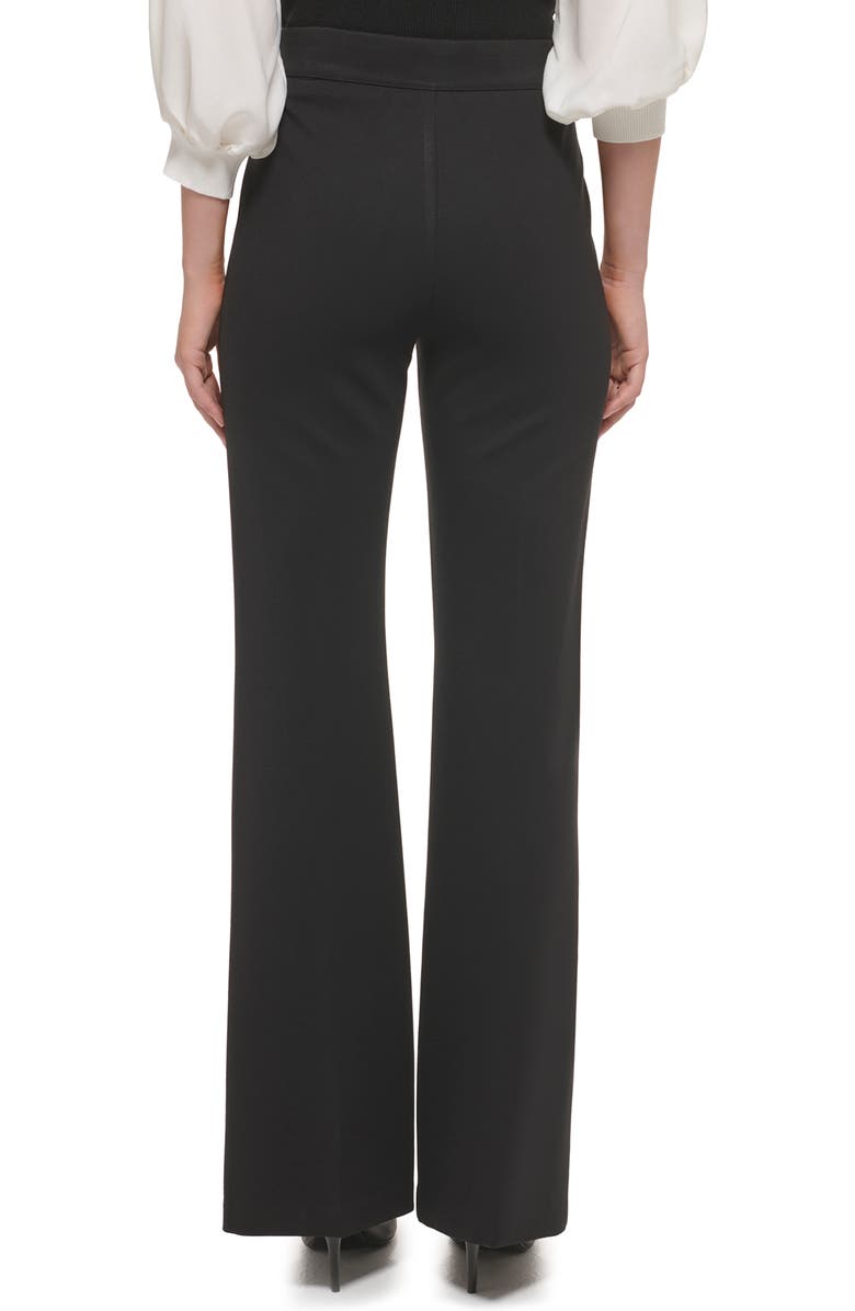 DKNY Flare Hem Ponte Pants, Alternate, color, Black