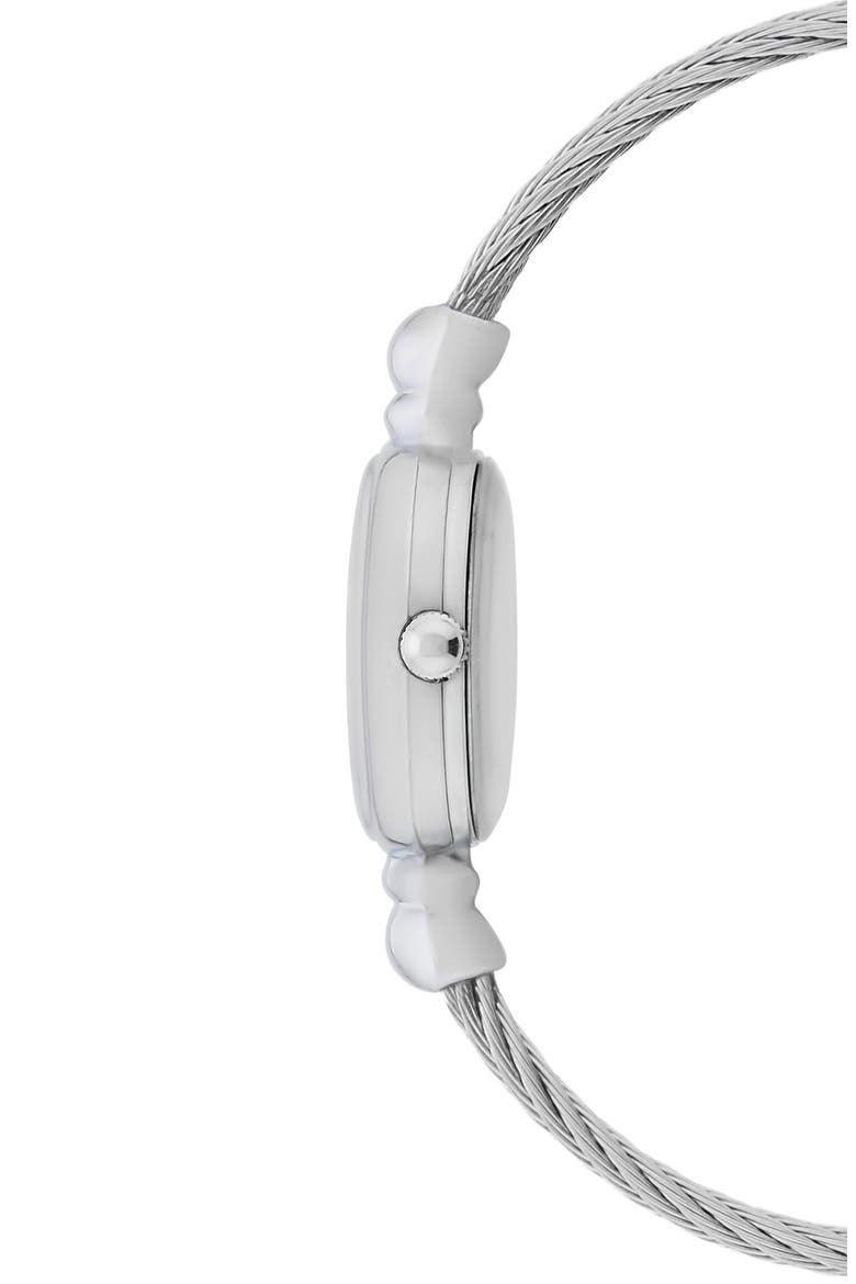 Sienna Cable Bangle Watch, Alternate, color, SILVER