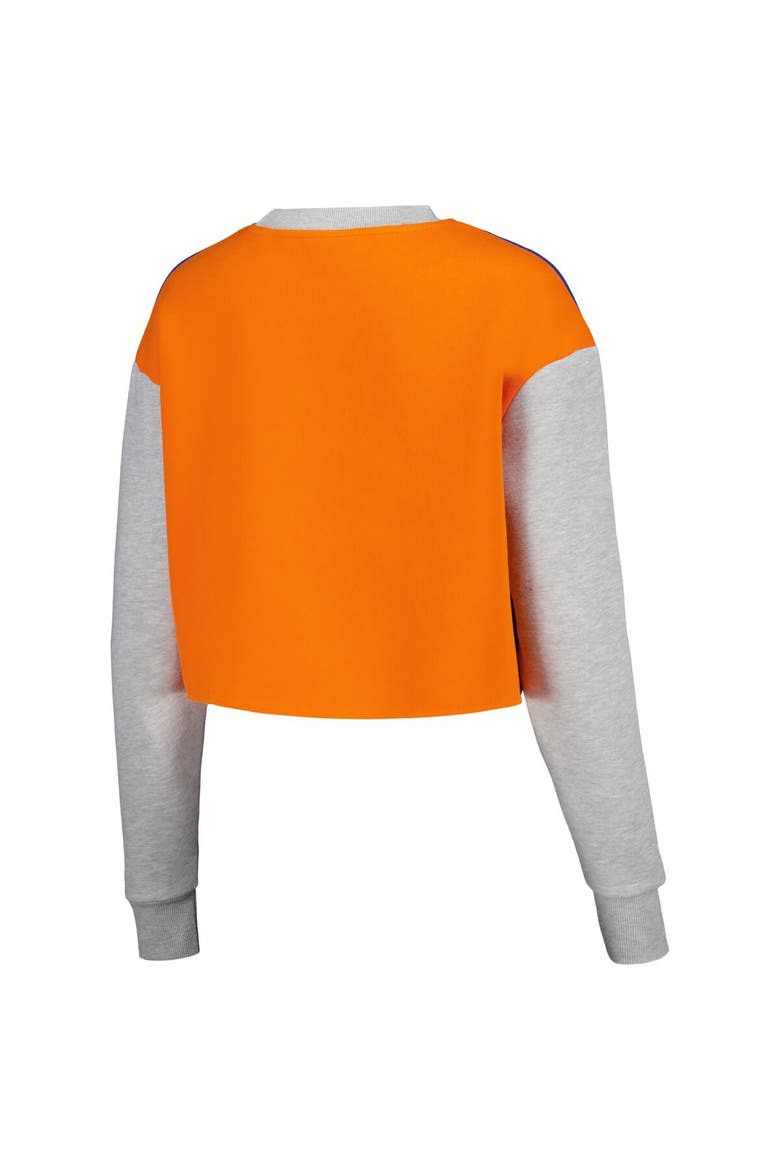 Women's Hype and Vice Royal Florida Gators Colorblock Rookie Crew Pullover Sweatshirt, Alternate, color, Royal