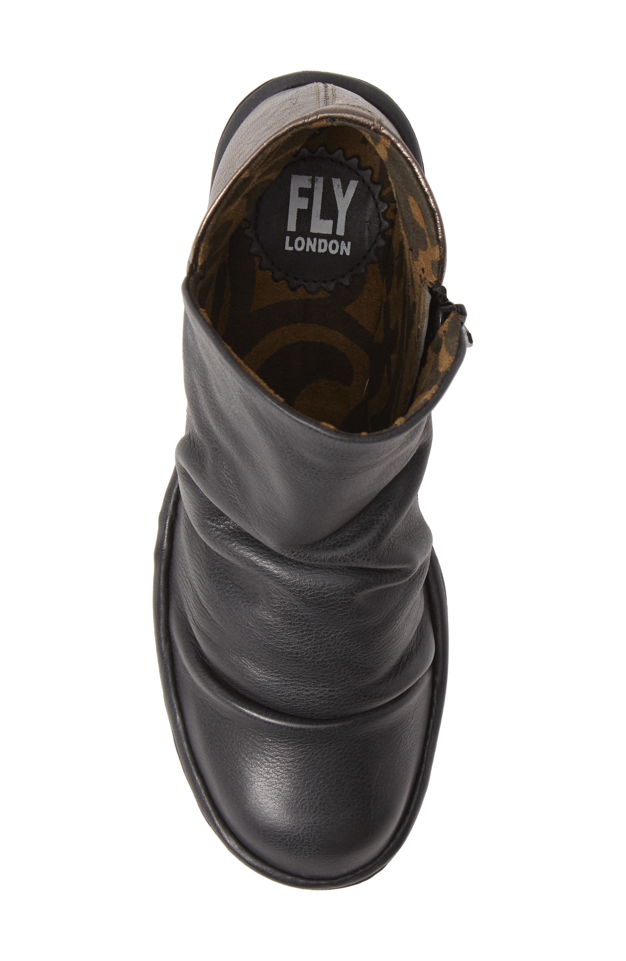 Yip Wedge Bootie, Alternate, color, BLACK/ BRONZE LEATHER