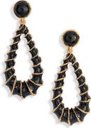 Kenneth Jay Lane Black Enamel Teardrop Earrings