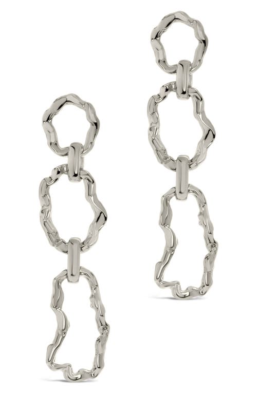 Sterling Forever Ira Molten Metal Linked Drop Earrings In Gray