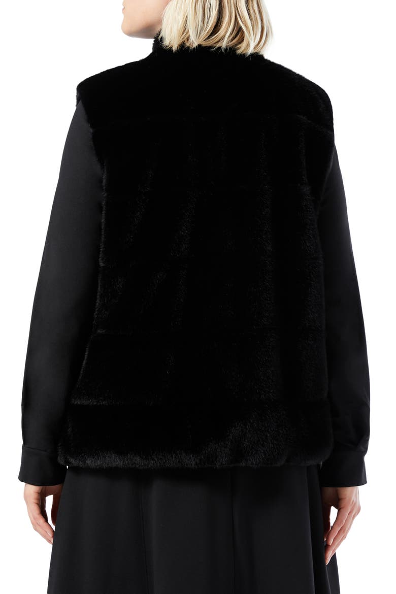 Disegno Reversible Faux Fur Vest, Alternate, color, BLACK