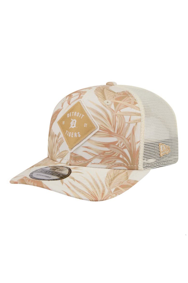 Men's New Era  Tan Detroit Tigers Tonal Palm COOLERA 9SEVENTY Adjustable Trucker Hat, Main, color, Tan