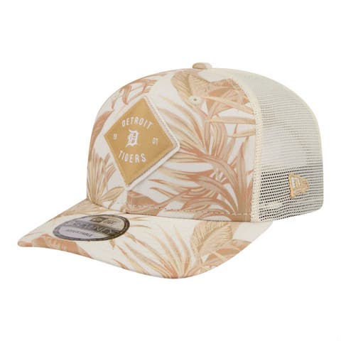 Men's New Era  Tan Detroit Tigers Tonal Palm COOLERA 9SEVENTY Adjustable Trucker Hat