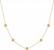 MADE BY MARY Cubic Zirconia Birthstone Flower Station Necklace