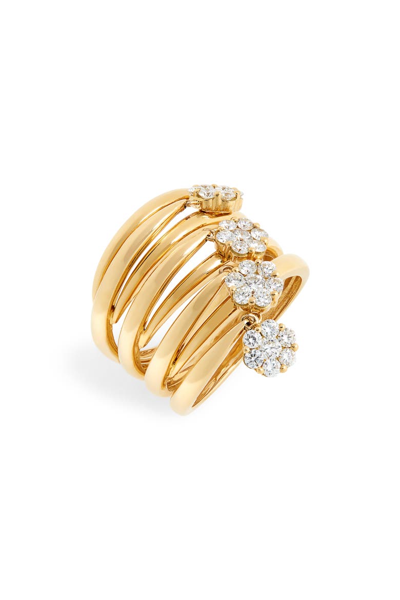 Flower Charm Stacked Diamond Ring, Main, color, DIAMOND