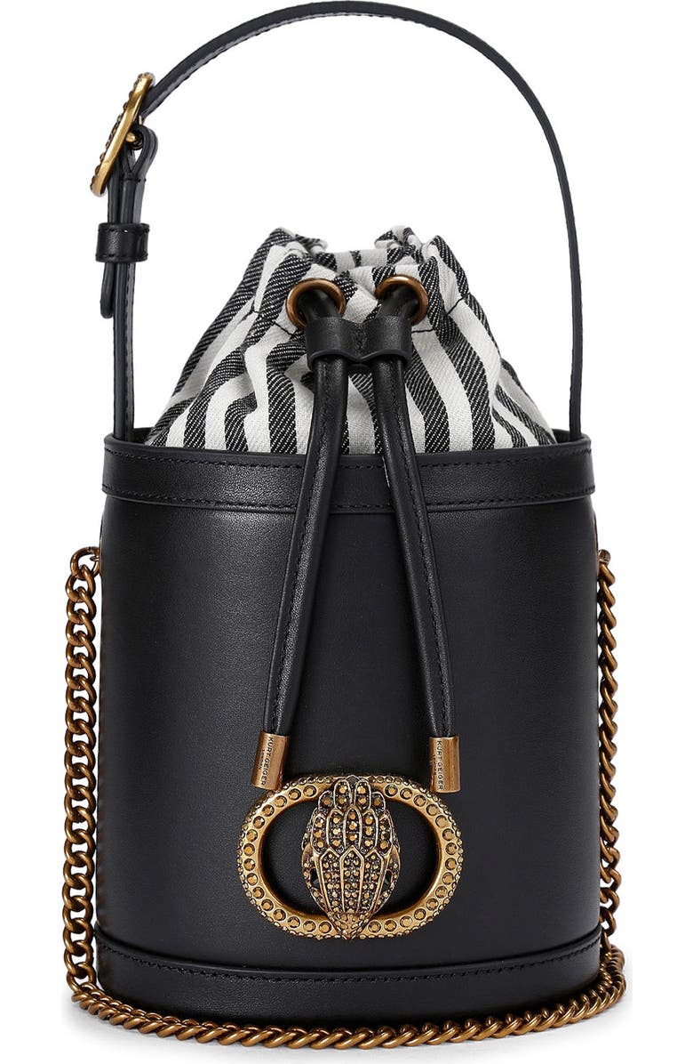Kurt Geiger London Small Chelsea Leather Round Bucket Bag, Main, color,