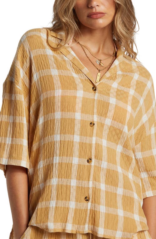 Shop Billabong Beach Side Plaid Camp Shirt In Hemp 2