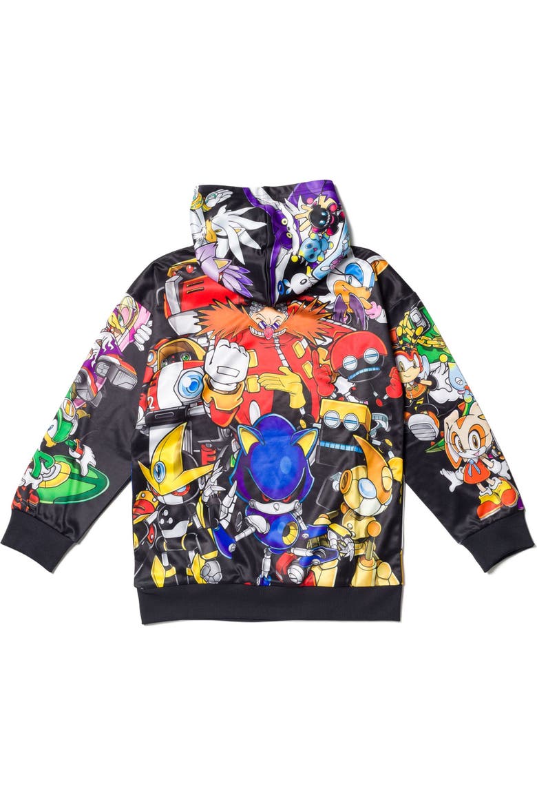 Sonic the Hedgehog Fleece Hooded Sweatshirt, Alternate, color, Sonic Group Black