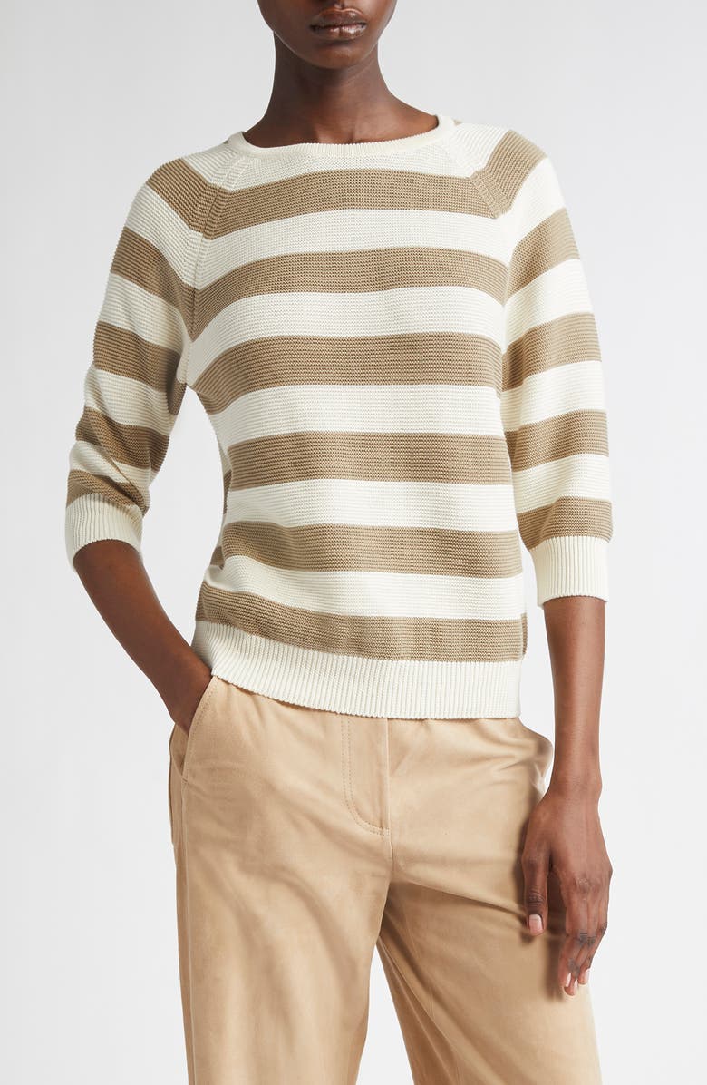 Max Mara Sante Stripe Cotton Sweater, Main, color,