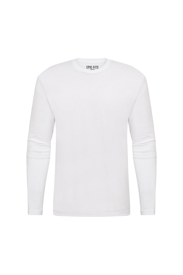 White Long Sleeve Crew Neck T-Shirt, Alternate, color, White