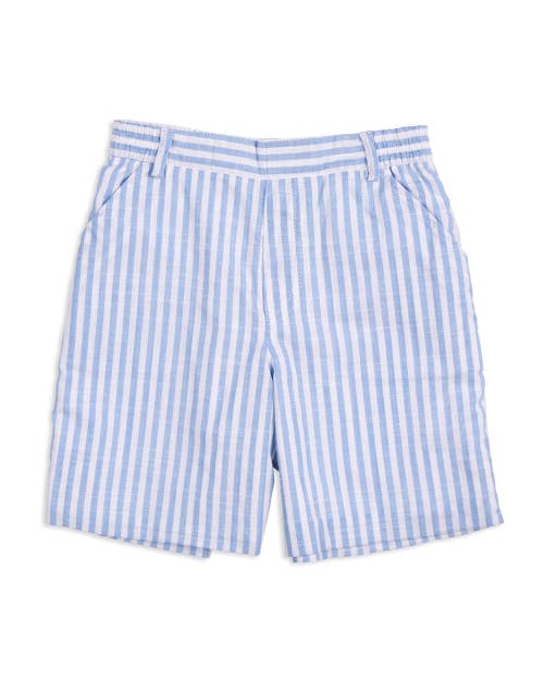 Florence Eiseman Stripe Linen Look Short In Blue
