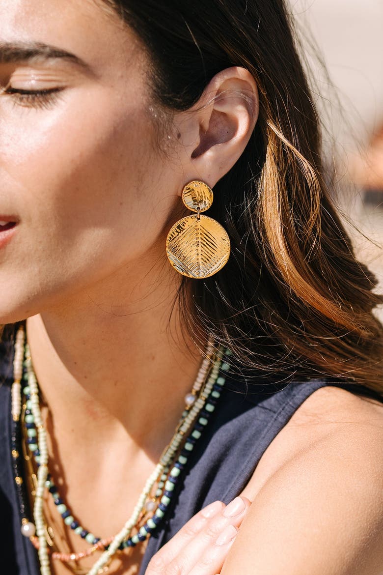 Suriya Earrings, Alternate, color, Gold
