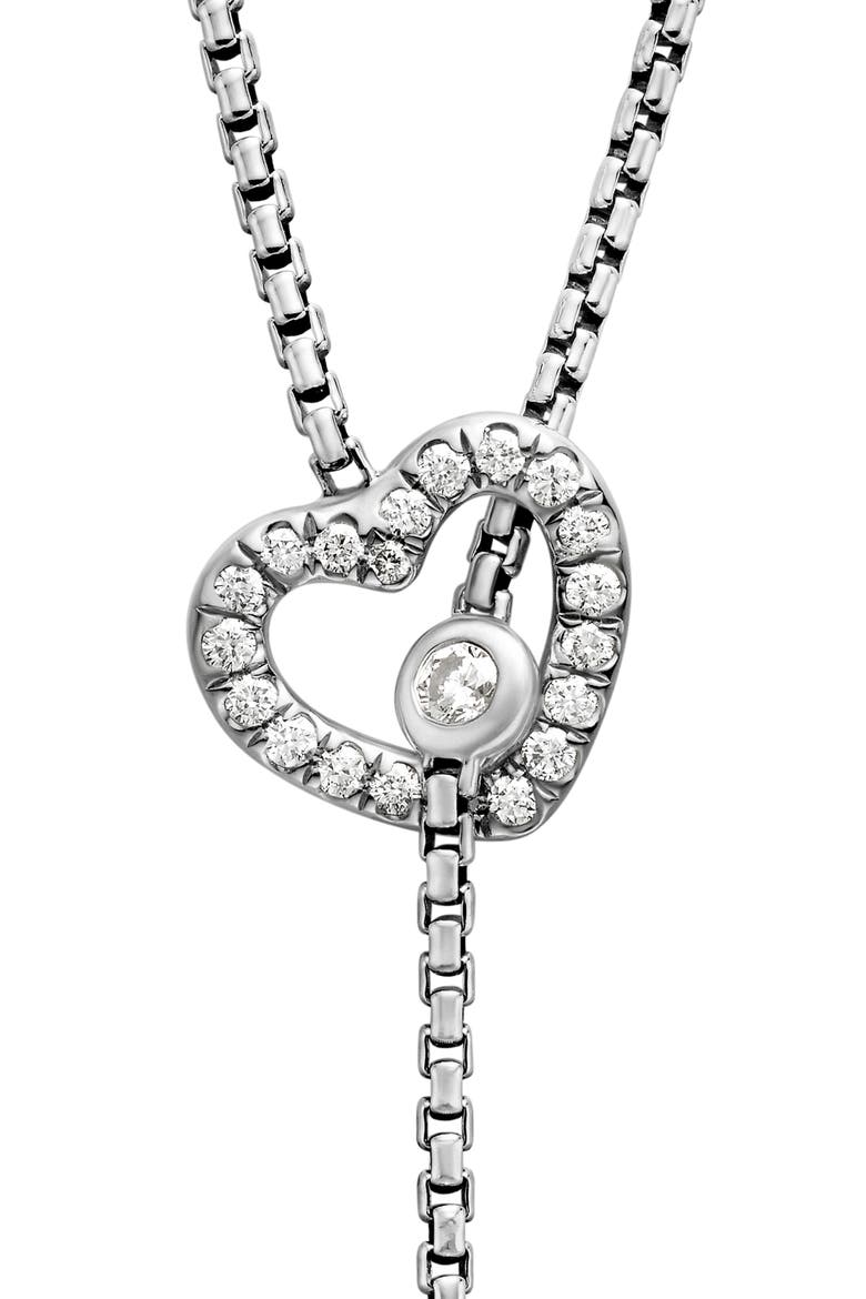 Heart Y-Necklace with Diamonds, Alternate, color, DIAMOND