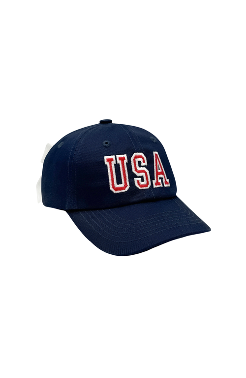 Bits & Bows Twill Bow Baseball Hat In Blue