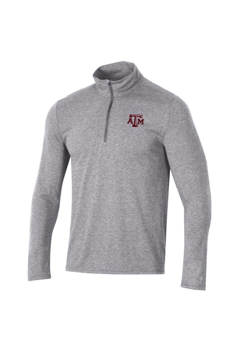 Men's Champion Heathered Gray Texas A&M Aggies Field Day Team Quarter-Zip Jacket, Alternate, color, Heather Gray