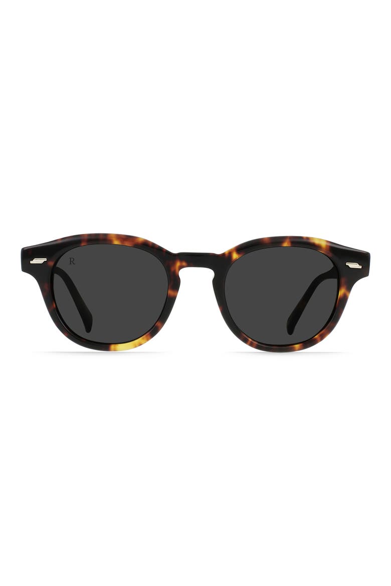 Kostin 48mm Polarized Round Sunglasses, Main, color, RISTRETTO TORTOISE/ SMOKE