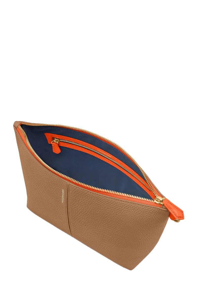 Small Leather Flaire Pouch, Alternate, color, Manhattan Sandstone