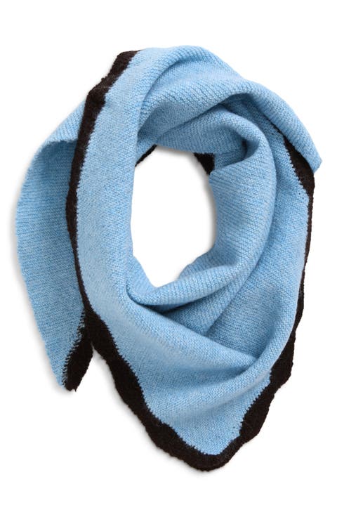 Scallop Trim Knit Triangle Scarf