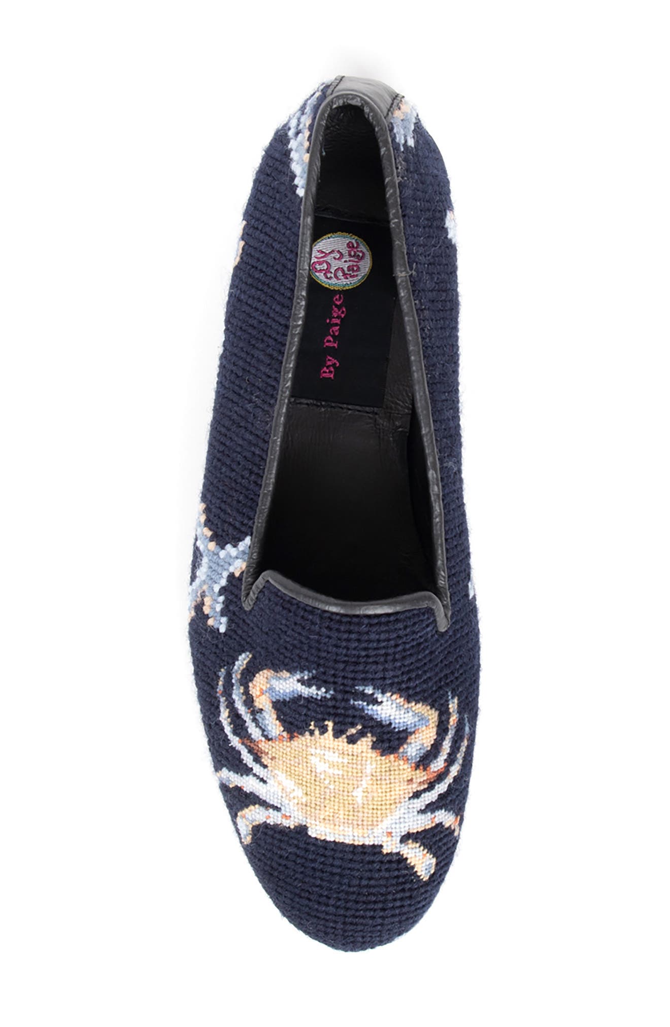 ByPaige BY PAIGE Needlepoint Crab Flat, Alternate, color, Navy