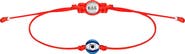 Karma and Luck Men's Navy Enamel Evil Eye Red String Adjustable Bracelet Spiritual Freedom