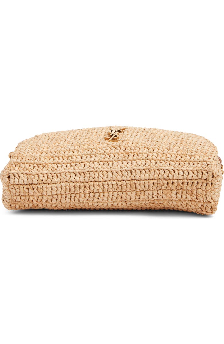 Saint Laurent Gaby Cassandre Logo Raffia Crossbody Bag, Alternate, color,