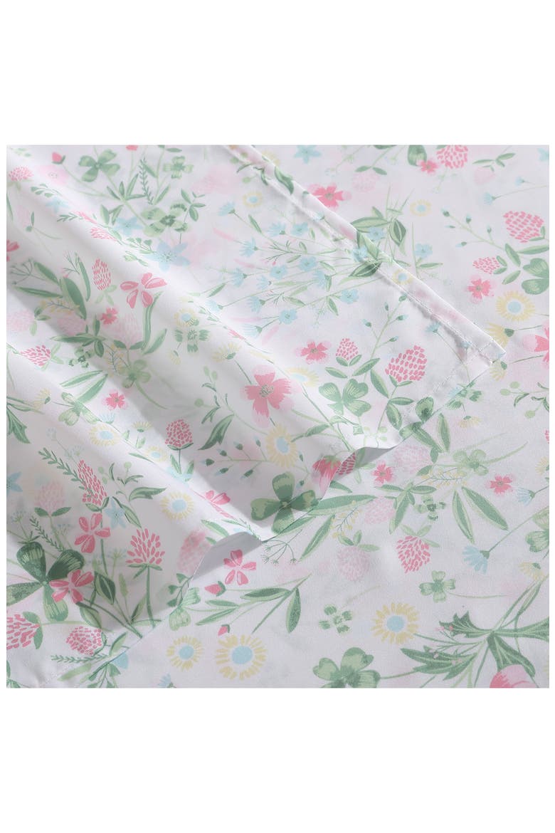 Posey Dance Floral Print Sheet Set, Alternate, color, PASTEL PINK