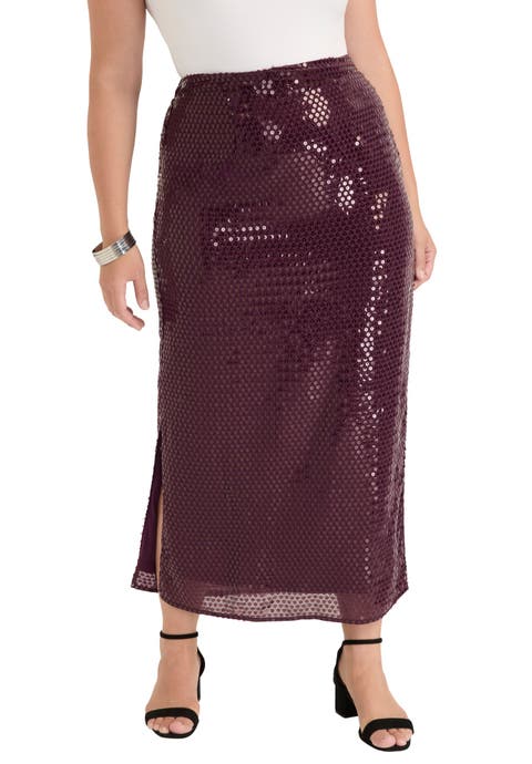 Sequined Midi Skirt (Plus Available)