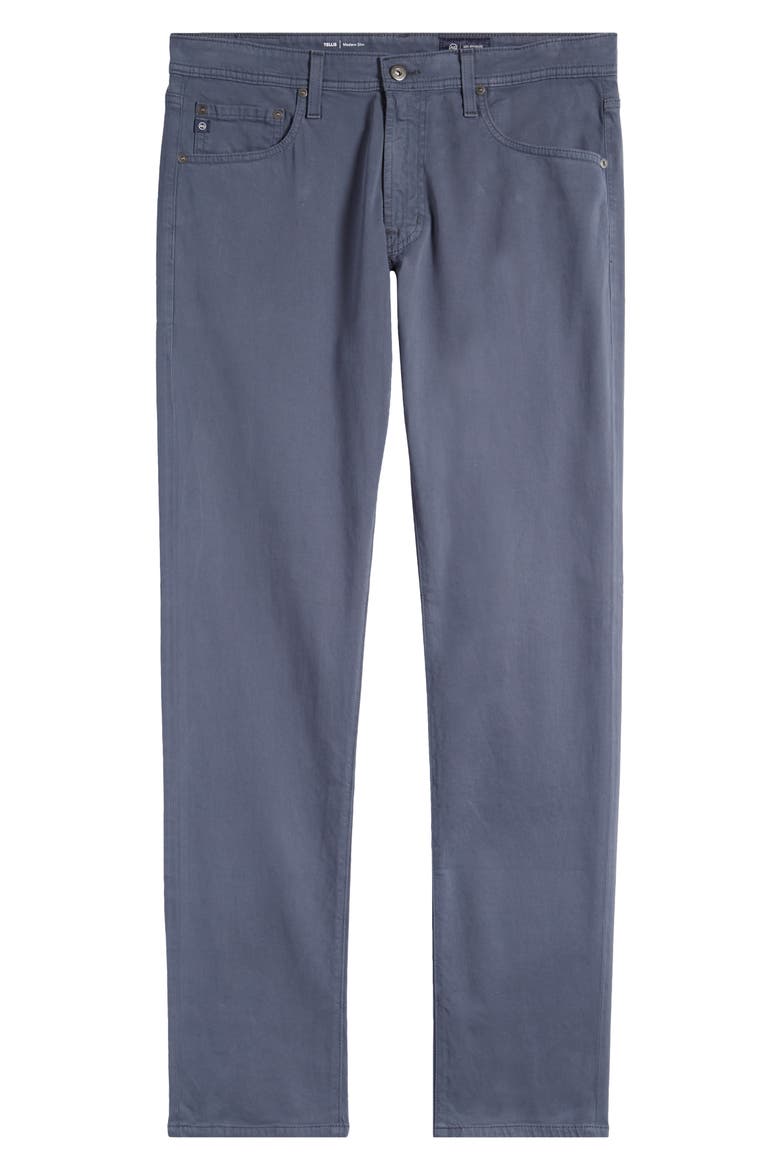Tellis Sueded Stretch Sateen Slim Leg Pants (Nordstrom Exclusive), Alternate, color, BLUE NOTE