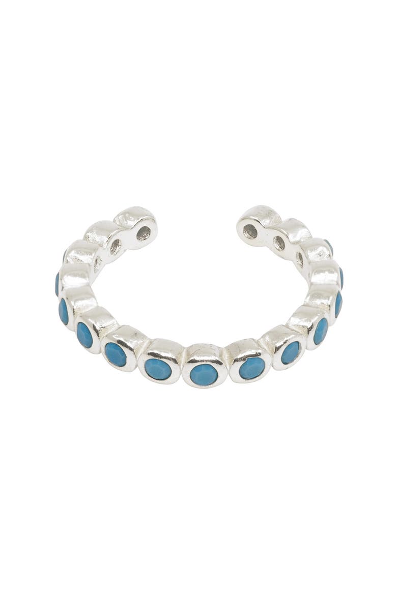 Turquoise Halo Ear Cuff, Main, color, SILVER