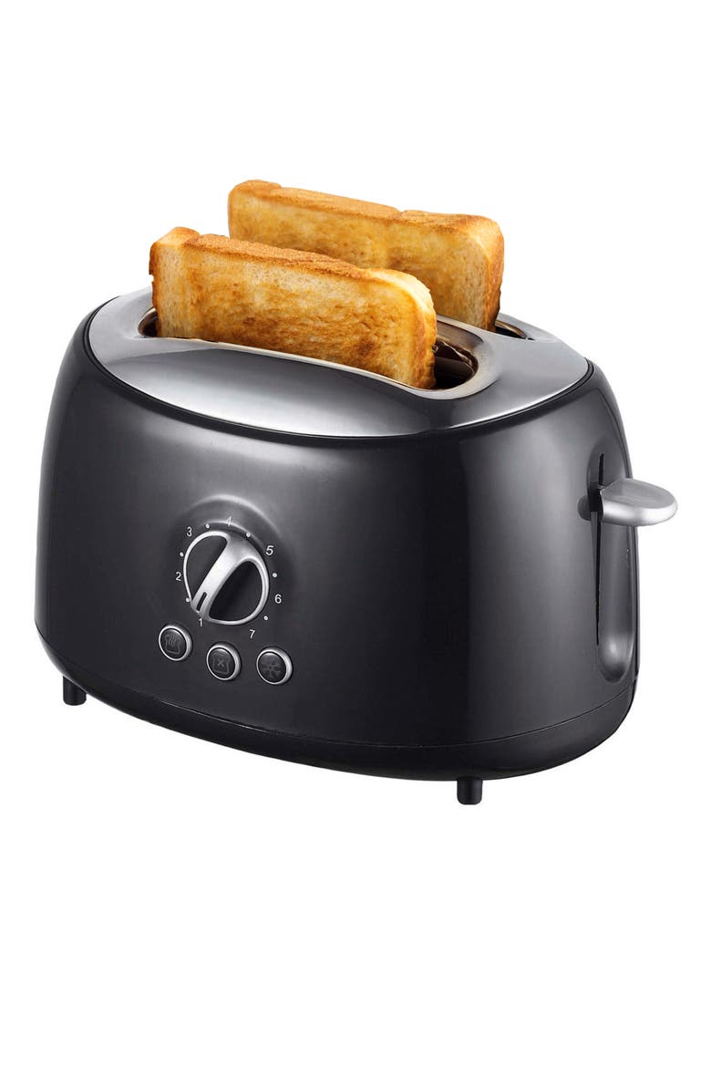 2-Slice Extra Wide Slot Retro Toaster, Main, color, Black