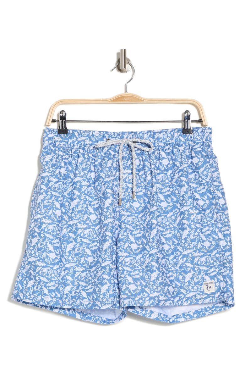 Vintage Summer Ditsy Seal Swim Trunks, Alternate, color, 