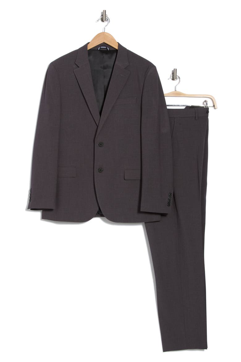 Charcoal Mélange Suit, Alternate, color, CHARCOAL