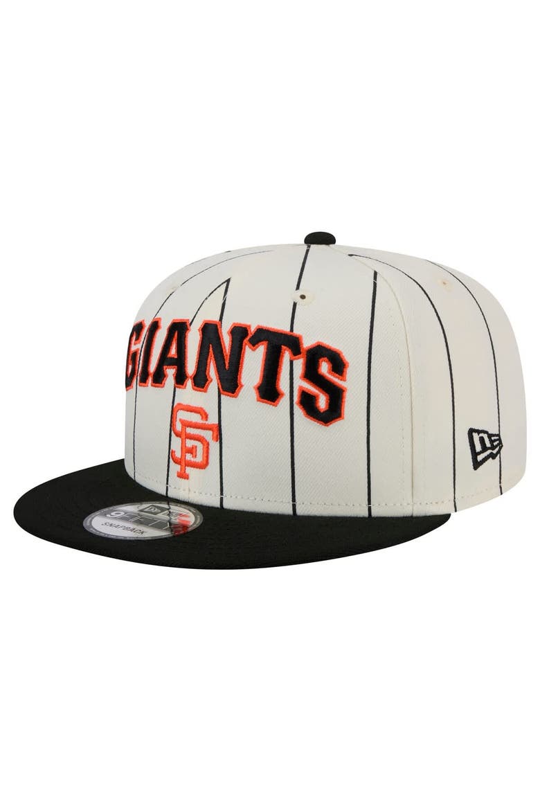 Men's New Era White San Francisco Giants Jersey Pinstripe 9FIFTY Snapback Hat, Main, color, Cream