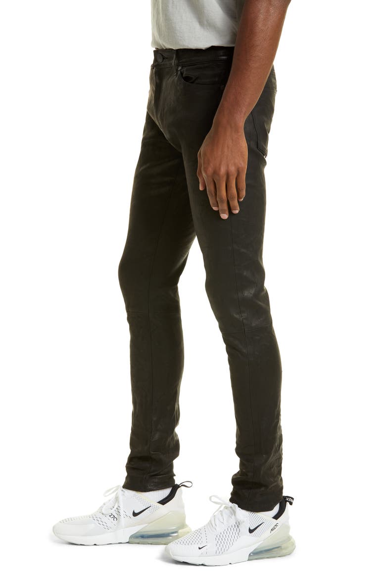 The Cast 2 Lambskin Leather Pants, Alternate, color, BLACK