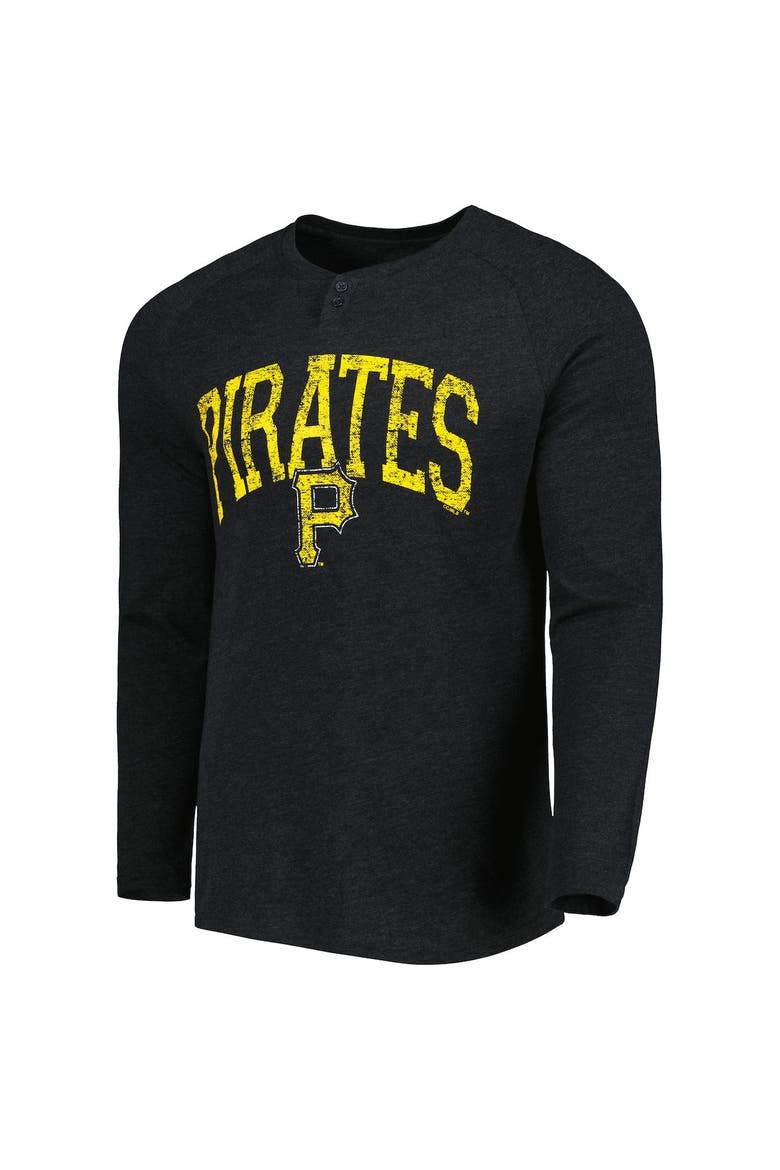 Men's Concepts Sport Black Pittsburgh Pirates Inertia Raglan Long Sleeve Henley T-Shirt, Alternate, color, Black