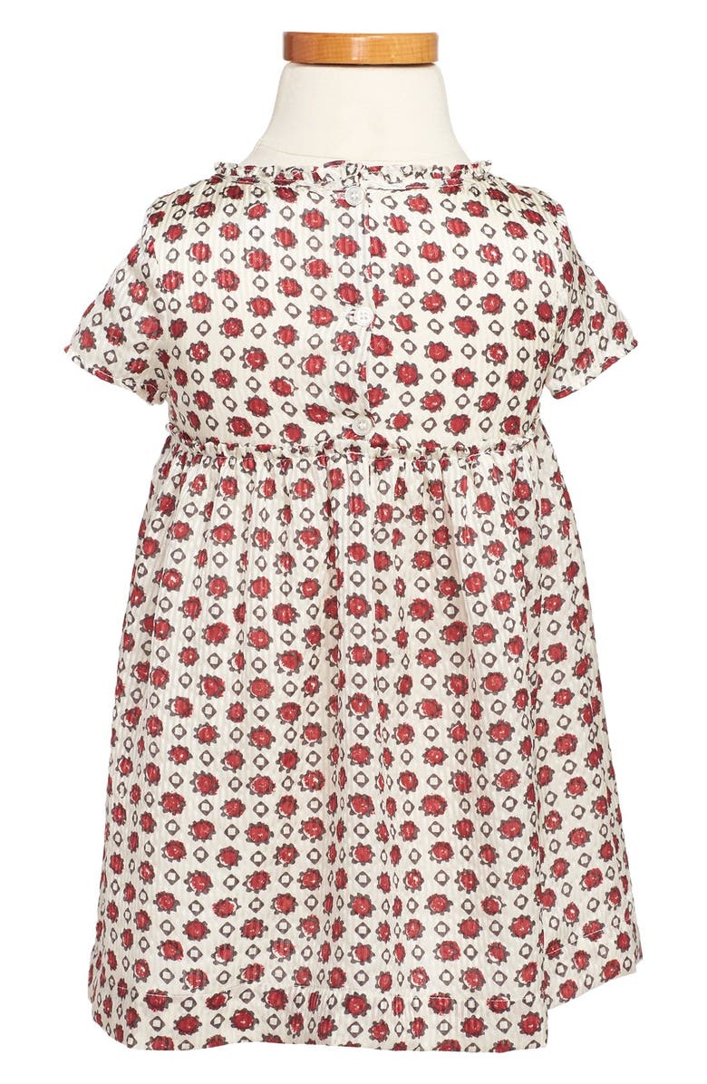 Burberry Flower Print Silk Dress, Alternate, color, 