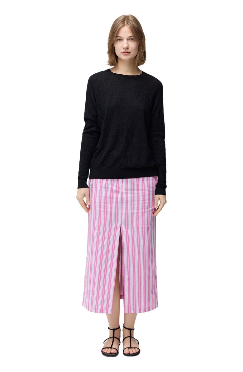 GOBI Mongolian Cashmere Silk Cashmere Textured Sweater, Alternate, color, Black