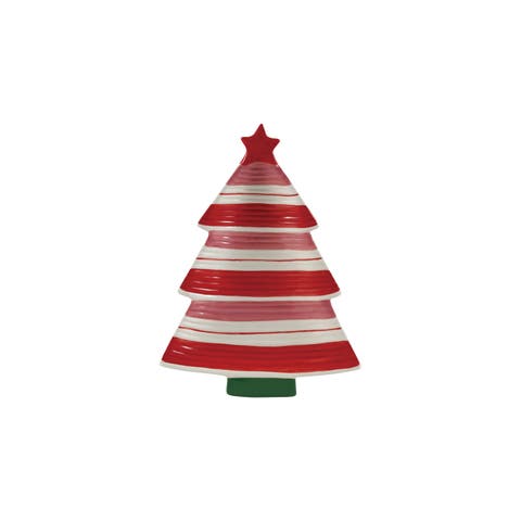 Artisan-Striped Dolomite Tree Plate