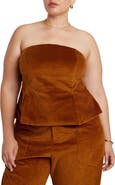 ELOQUII Corduroy Peplum Bustier