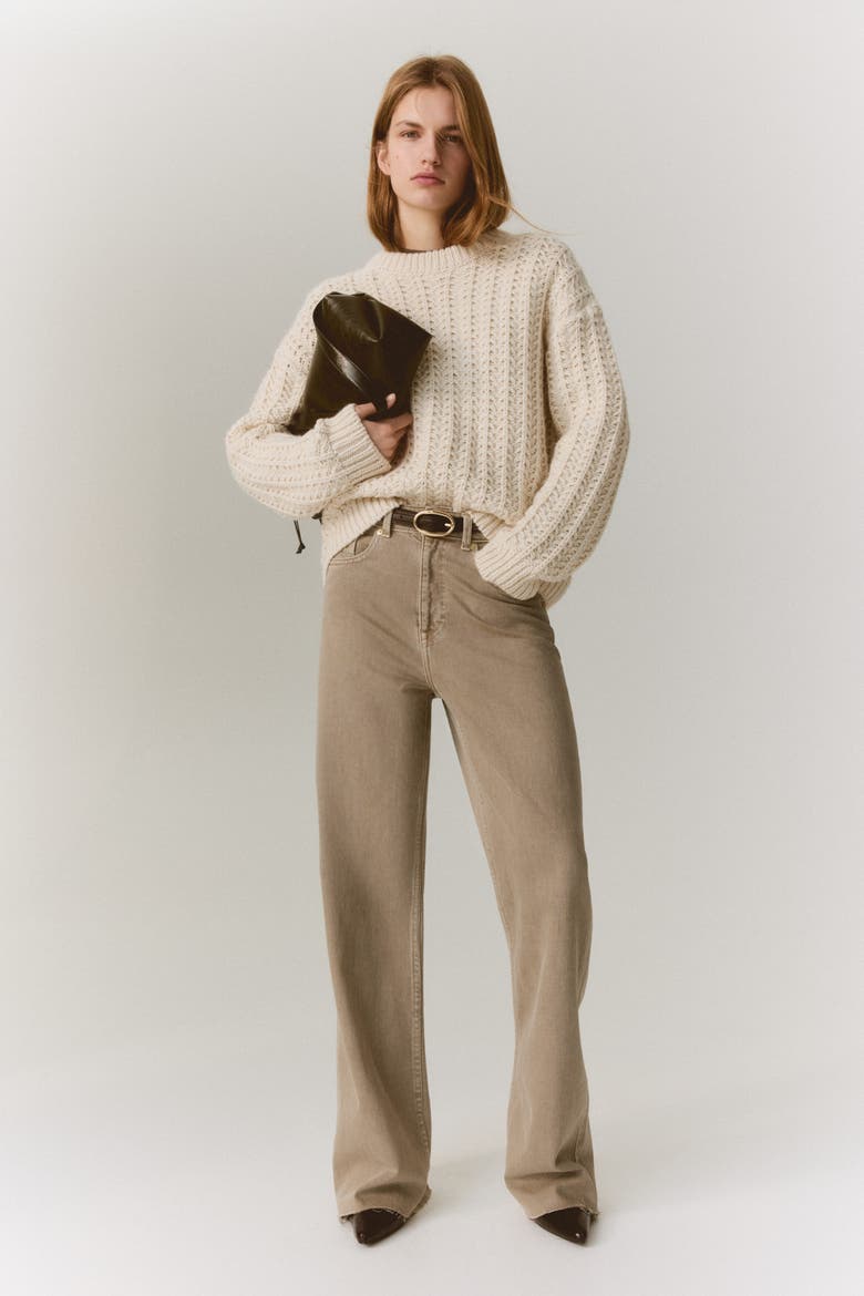 Cable-knit Jumper, Alternate, color, Light beige