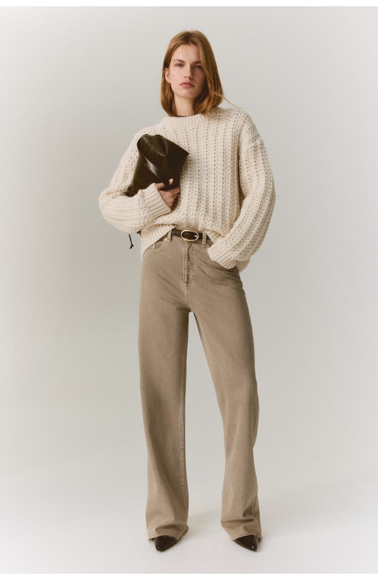 H&M Cable-knit Jumper, Alternate, color, Light Beige